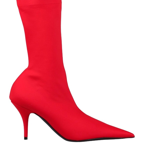 Balenciaga Knife Stretch Pointed Sock Bootie Heels Size 38  NIB $1290 Balenciaga Red Pointed Toe Sock Knife Boots Booties - 8 US / 38 EU